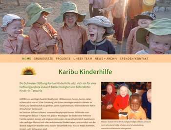 Website von Karibu-Kinderhilfe